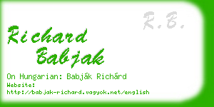 richard babjak business card