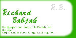 richard babjak business card